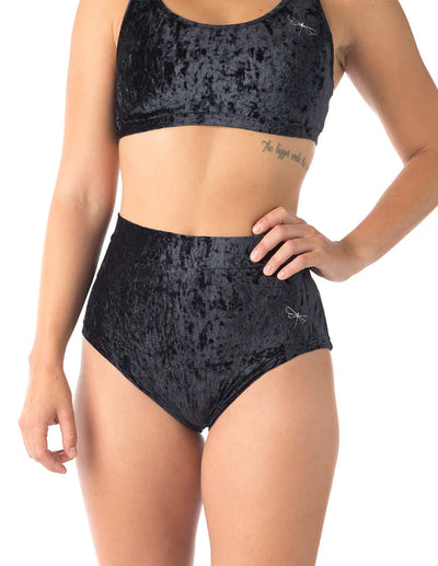 dragonfly lola pole shorts velvet black#colour_black