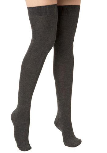 lunalae thigh high socks charcoal