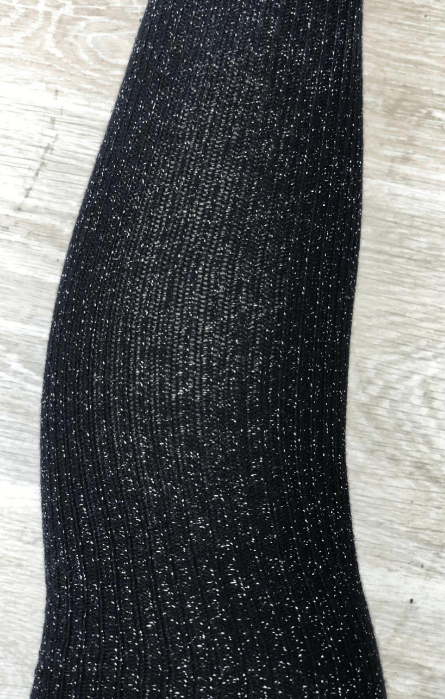 lunalae black sparkle thigh high socks