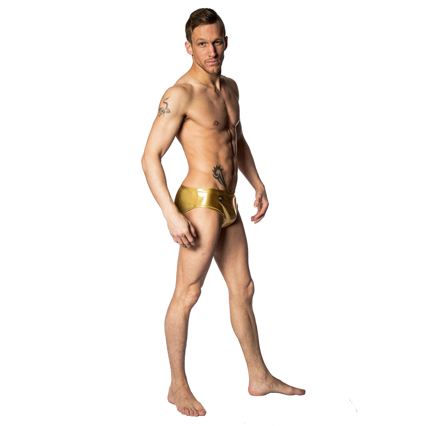 wink men's high leg shorts#colour_gold