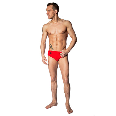 wink men's high leg shorts#colour_red