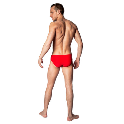 wink men's high leg shorts#colour_red