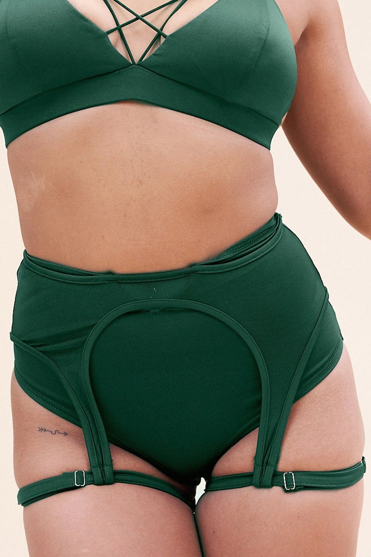 lunalae cora high waist bottom recycled moss green